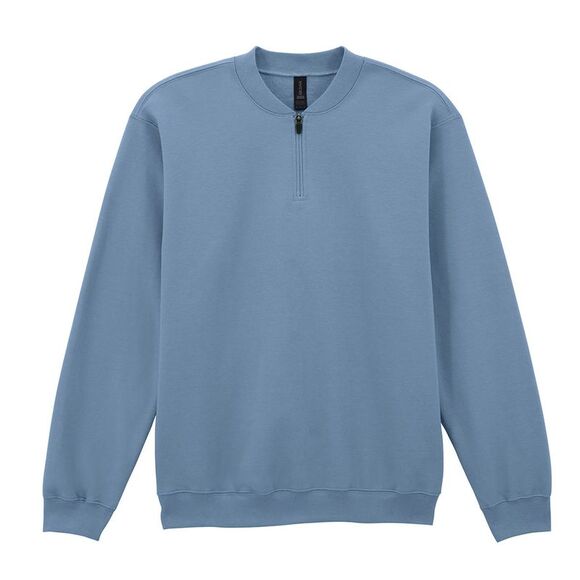 Gildan Unisex Adult Softstyle Midweight Quarter Zip Sweatshirt / Stone Blue